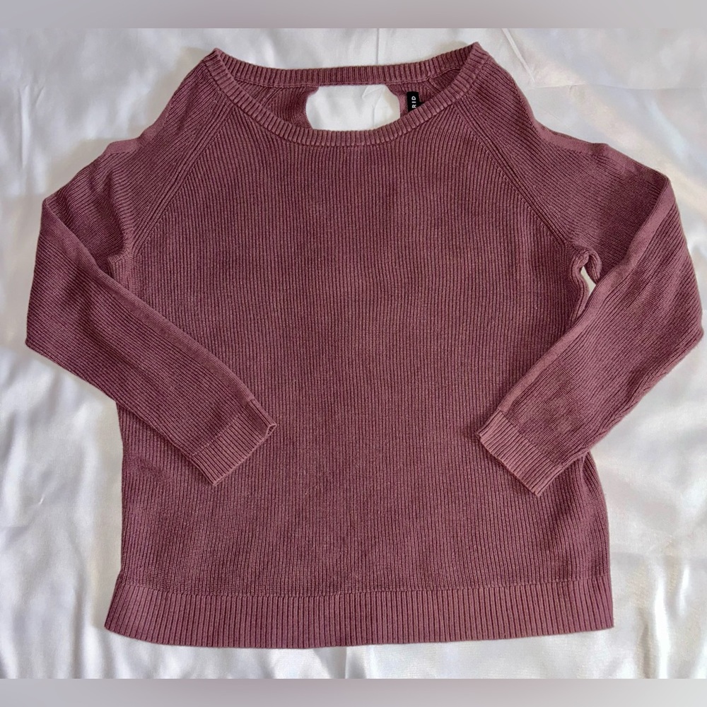 Torrid Mauve Ribbed Pullover Sweater With Cold Shoulders Size 0